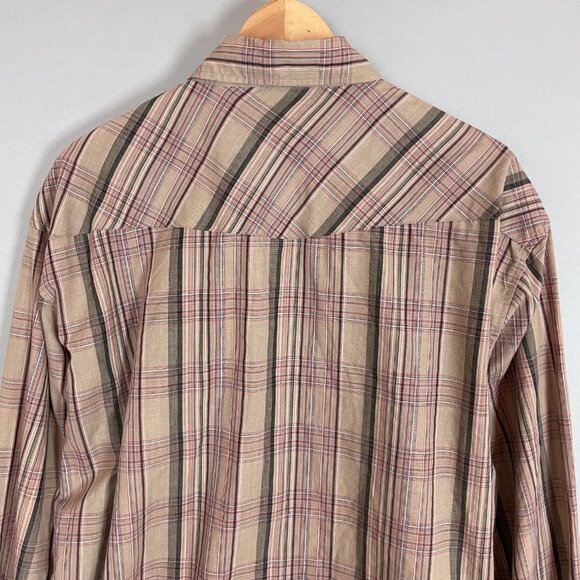 Vintage Trailblazer Western Shirt Plaid‎ Men Size XL Neutral Muted Rockabilly - Picture 6 of 9